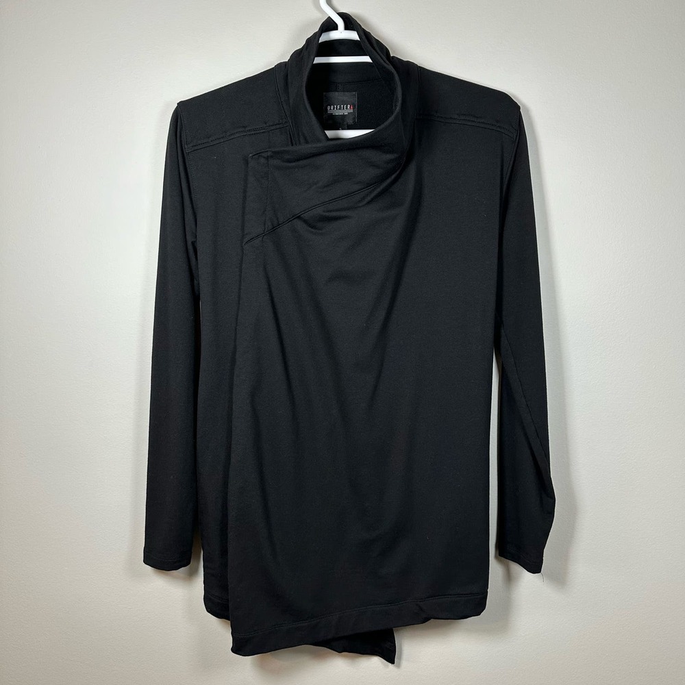Drifter Small Black Magnetic Close Knit Open Drape Cardigan Jacket